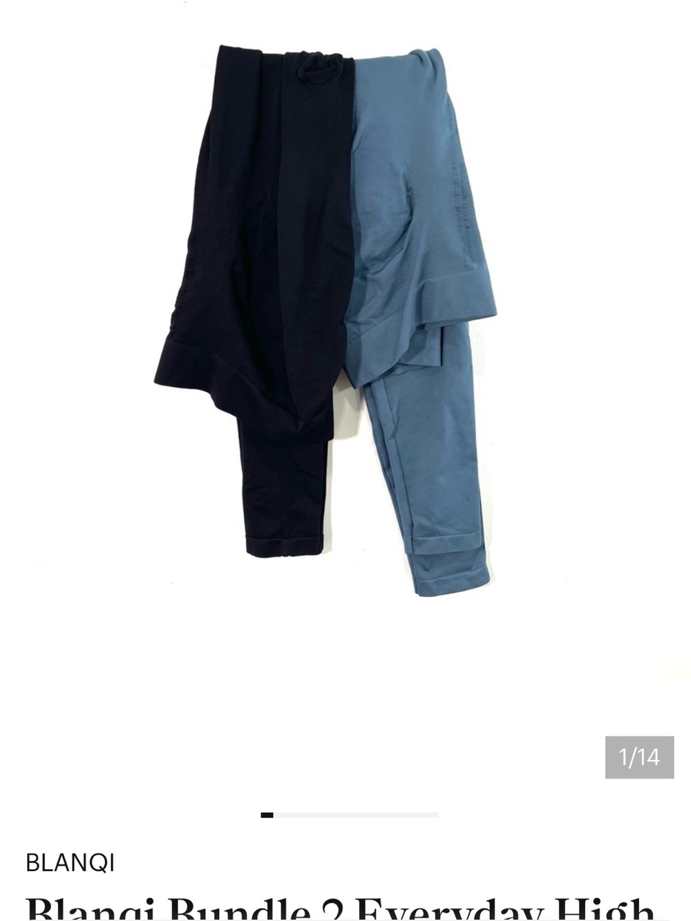 Blanqi Bundle 2 Everyday High Rise Belly Support Control Leggings Medium